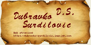 Dubravko Šurdilović vizit kartica